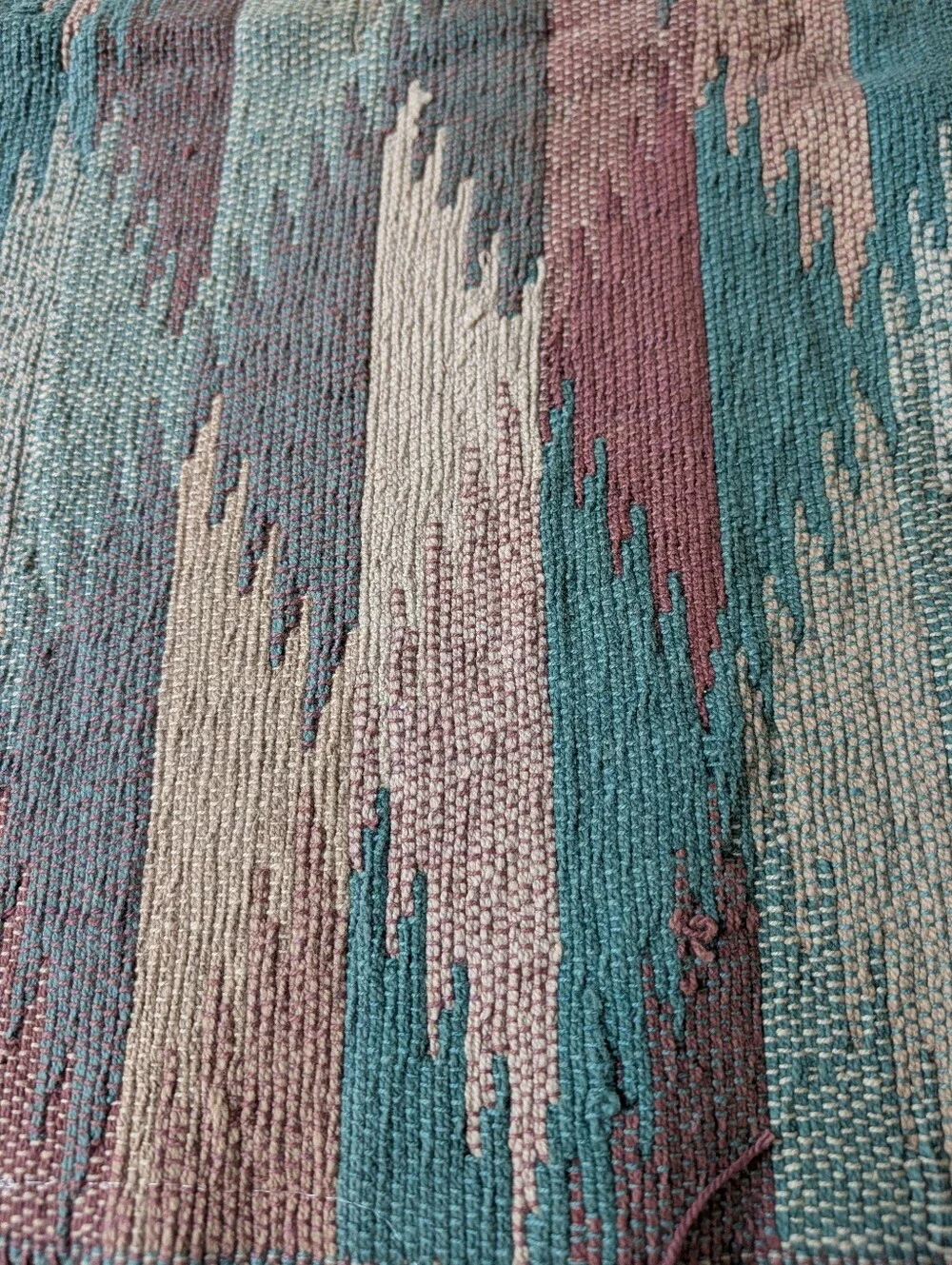 vintage SOUTHWESTERN COTTON dhurrie RUG 1990's